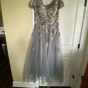 La Femme embroidered and beaded ball gown.